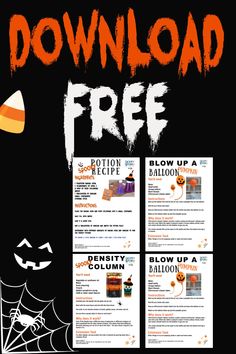 an image of a halloween menu with pumpkins and spider web on the front page