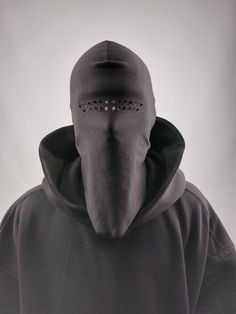 Inspired by minimalist haute couture solutions. Blank black balaclava made from 100% cotton with raw edges in one size with holes. Black Balaclava For Streetwear, Fashion Mask Design, Streetwear Mask, Black Balaclava, Dark Streetwear, Extraordinary Fashion, Ancient Queen, Mask Designs, 3d Fashion