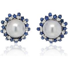 David Webb Sophisticated Sapphire Pearl Earrings - Luxury 18K White Gold & Platinum Luxury Platinum Pearl Earrings For Formal Occasions, Formal Platinum Gemstone Earrings, Formal Platinum Earrings With Gemstone, Luxury Platinum Pearl Earrings, Luxury Platinum Gemstone Earrings, Luxury White Gold Cluster Earrings For Formal Occasions, Luxury White Gold Clip-on Pearl Earrings, Exquisite White Gold Cluster Earrings For Formal Events, Exquisite White Gold Cluster Earrings For Formal Occasions