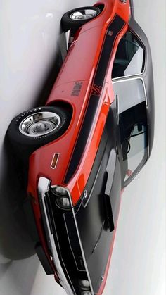 an overhead view of a red sports car