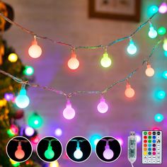 PRICES MAY VARY. LED USB Globe String Lights: USB-powered LED globe twinkle string lights with USB port transformer, 39 feet in total length, 6.5 feet lead cord with 4 inches lights spacing, 100 shatterproof globes with 16 single color and multicolor, wonderful for outdoor camping, DIY crafting, a great gift for birthday, and fantastic for wedding, indoor decor 2-in-1 Powered: The Color Changing String Lights come with a USB plug and adapter. Conveniently powered by an AC outlet, power bank, USB Dorm Party, Twinkle String Lights, String Lights In The Bedroom, Wedding Indoor, String Ball Lights, Fairy Lights Bedroom, Globe String Lights, Bulb String Lights, Outdoor Bedroom