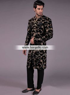 Classy Bespoke Sherwani For Groom Barking London UK Embroidered Sherwani Designer Long Sleeve Sets With Dupatta, Designer Long Sleeve Sherwani For Eid, Long Sleeve Churidar For Reception, Designer Salwar Kameez With Resham Embroidery And Long Sleeves, Designer Long Sleeve Salwar Kameez With Resham Embroidery, Designer Long Sleeve Kurta With Dupatta, Designer Long Sleeve Sherwani With Zari Work, Fitted Sherwani With Long Sleeves For Reception, Fitted Sherwani For Reception With Long Sleeves