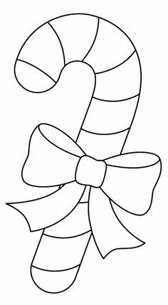 a candy cane with a bow on it's end coloring pages for kids and adults