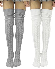 PRICES MAY VARY. Our thigh high socks are made of high-quality soft Arctic Fleece/Polyester fibres, it is very soft, stretchy, lightweight and skin-friendly. One Size Fit Most. Total length 34", Suggested Women Shoe Size: 5 - 10. As the thigh socks for women keep elastic, general sizes wearing S - M - L are suggested for the best fit. High elastic, multi colors available, this long leg socks make your legs more slender and attractive, easy to match with kinds of uniforms, shorts, Make you look m Fitted Knitted Thigh-high Stockings, Fitted Thigh-high Knitted Stockings, Knitted Thigh High Stockings, White Over-the-knee Knee-high Socks For Winter, White Knee-high Winter Stockings, White Knee-high Stockings For Fall, Winter White Knee-high Stockings, Thigh-high White Hosiery For Winter, White Thigh-high Winter Hosiery