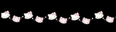 many cats are walking in the same direction on a black background with pink and white colors