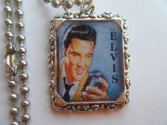 Elvis Necklace on a Ball Chain. The pendant is a silver charm with a picture of Elvis on it. The charm is handmade when you order it. It is made using a non yellowing resin that is water proof. The silver ball chain is 24 inches long. It takes two days to make the charm and have the resin dry properly. Your necklace will be mailed as soon as it is ready. Elvis Presley Pictures, It Takes Two, Ball Chain, Elvis Presley, Altered Art, Silver Charms, Pendant Necklaces, Necklace Etsy, Jewelry Necklace Pendant