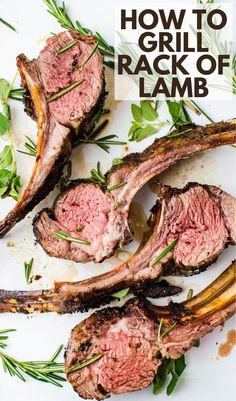 double cut grilled rack of lamb with fresh herbs. Garlic And Herb Marinade, Grilled Lamb Recipes, Rosemary Marinade, Easy Lamb Recipes, Herb Marinade, Lamb Rack, Crusted Rack Of Lamb, Lamb Kebabs, Lamb Chop Recipes