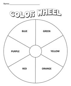 the color wheel is shown in black and white, with words that spell out colors