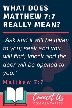 an open book with the words, what does math mean? ask and it will be given to you, seek and you will knock and the door will be opened to you