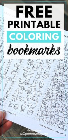 free printable coloring bookmarks for kids to color and learn how to use them