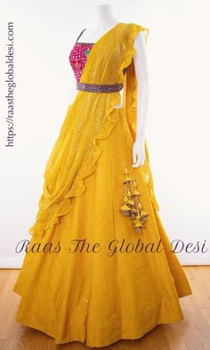 Raas The Global Desi, New Dress Collection, Global Desi, Haldi Outfits, Haldi Outfit, Indian Clothing Store, Wedding Lehenga Designs, Lehnga Dress, Lehenga Online