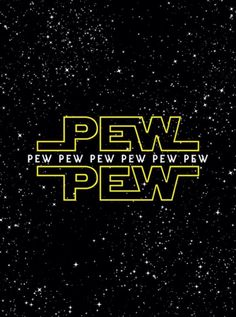 the star wars logo is shown in black and yellow, with stars all around it