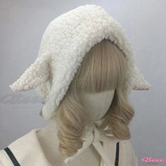 Qteee - Lace Lolita Hat with Adorable Sheep Ears - Cozy and Stylish Sheep Ears, Anime Lingerie, Seasons Winter, Cute Sheep, Kawaii Dress, Platform Mary Janes, Kawaii Clothes, Black Laces, Winter Looks