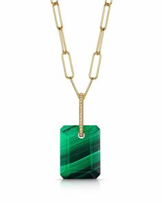 Malachite Slab Necklace Fabric Color, Natural Stones, All Over The World