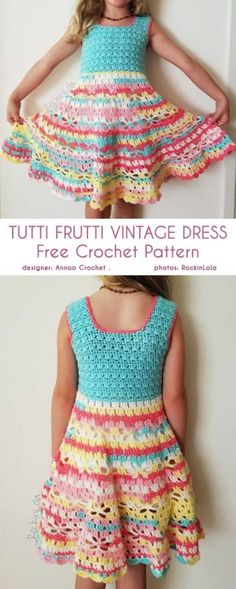 Vintage Dress for Little Girl Free Crochet Pattern Crochet Infant Dress Pattern, Free Crochet Dress Patterns For Toddlers, Crochet Spring Dress Free Pattern, Crochet Dress Pattern Free Kids, Crochet Dress For Girl, Crochet Dress Kids, Crochet Dresses For Kids, Free Crochet Patterns Dress, Crochet Toddler Clothes Free Pattern