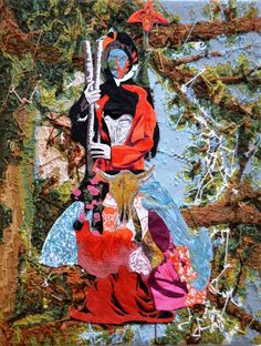 Original Art Textile/Fabric/Found Objects/Fiber Collage, measuring: 50.8W x 66.04H x 5.08D cm, by: Aby Mackie (Spain). Styles: Figurative, Abstract. Subject: Women. Keywords: Collage, Applique, Mixed Media, Fashion, Forest, Figure, Thread, Tapestry, Woman, Embroidered, Embroidery, Female. This Textile/Fabric/Found Objects/Fiber Collage is one of a kind and once sold will no longer be available to purchase. Buy art at Saatchi Art. Women Collage, Mixed Media Textiles, Canvas Collage, Fabric Collage, Found Objects, Original Collage, Antique Textiles, Textile Artists, Found Object