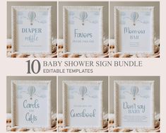 10 baby shower sign bundle with free printable templates for babies and moms