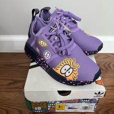 Brand New With Box, Smoke Free Home. Kids 3.5 Unisex Adidas Indoor Soccer Shoes, Kevin Lyons, Adidas Swift Run, Kids Tennis, Turf Shoes, Adidas Purple, Striped Sneakers, Adidas Athletic Shoes, Adidas Kids