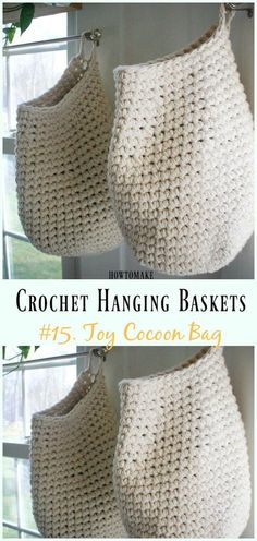 Hanging Basket Free Crochet Patterns Crochet Hanging Baskets, Granny Square Häkelanleitung, Crochet Cocoon, Squares Crochet, Crochet Hanging, Crochet Basket Pattern Free, Crochet Storage Baskets, Bags Patterns, Crochet Purse Pattern Free