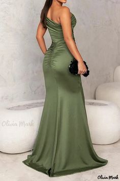 Olivia Mark - Elegant Maxi Dress with Sleeveless Design and Mermaid Hem Green Strapless Mermaid Dress, Elegant Maxi Dress, Bodycon Maxi Dresses, Hip Dress, Evening Gowns Formal, Daily Dress, Long Blouse, Evening Wear, Green Dress