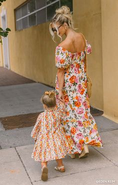 Little Birdie Dress ~ Hillside Stripe Floral Mother Daughter Clothes, Spring Floral Print Maternity Midi Dress, Mom And Toddler, Spring Floral Print Maternity Dress, Feminine Floral Print Maternity Maxi Dress, Maternity Long Sleeve Floral Print Dress, Floral Print Toddler Dress, Girl Mom, Floral Stripe