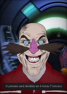 an animated image of a creepy man with fake teeth and moustaches on his face