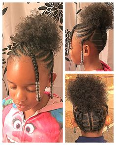 Hairstyles Plats, Short Hair For Kids, Short Fluffy Hair, Black Short Hair, Hairstyles Girl