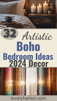 32 Artistic Boho Bedroom Ideas For 2024 Organized Boho Bedroom, Boho Furniture Ideas, Boho Bedroom With Dark Walls, Unique Bedroom Ideas Creative, Boho Bedroom Furniture Ideas, Modern Boho Bedroom Beds & Frames, Dark Boho Bedroom Ideas, Rustic Bedroom Diy, Modern Boho Bedroom Beds & Bed Frames