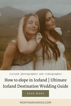 brides embrace in white dresses on hill Iceland Elopement, How To Elope, Iceland Wedding, Destination Wedding Locations, Marriage License, Wedding Location, The Northern Lights