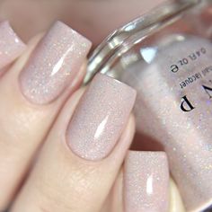 Birthday Suit - Cashmere Pink Holographic Nail Polish by ILNP Pink Holographic Nails, Milky Nails, Holographic Nail Polish, Birthday Suit, Pink Nail, Holographic Nails, Bridal Nails, My Nails, Powder Nails