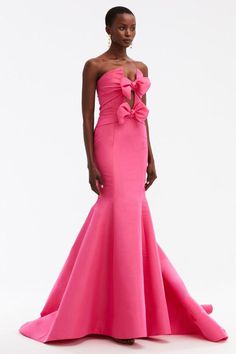 Prepare for a few new admirers to fall for you in the Glam Aura Strapless Maxi Dress! This stunning ballgown is crafted from lustrous medium weight taffeta satin and features strapless bodice with plunging split neckline and bow details. Fitted waist sits above the full fluted maxi skirt with a luxurious look and a sweep train mermaid silhouette. Hidden back zipper/clasp. Handmade-To-Order. Taffeta Satin, Polyester. Unlined. Runs true to size. Hand Wash Cold. Do Not Bleach. Line Dry. Iron Low Heat. ** This dress is Made-To-Order. Whether you choose a standard size or custom measurements, each dress is uniquely handmade by our master tailors to order. Product color may vary due to lighting on images and screen resolution. * For Custom Size - Once you successfully placed an order, please rep Trumpet Gown, Maxi Dress Sale, Strapless Maxi, Strapless Maxi Dress, Gothic Dress, Fall For You, Pink Maxi Dress, Crop Top Blouse, Boho Maxi Dress