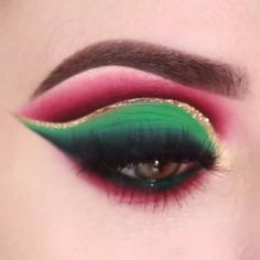 Eye Look, Makeup, Green, Red, Christmas, Pink, Beauty, Quick Saves, Make Up