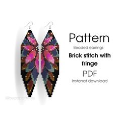 Brick Stitch Pattern Earring, Seed Bead Jewelry Patterns, Seed Bead Pattern, Seed Bead Patterns, Earrings Diy, Beaded Earrings Patterns, Bead Pattern