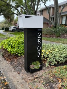 a mailbox with plants growing out of it