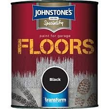 a black paint can with the words floors painted on it