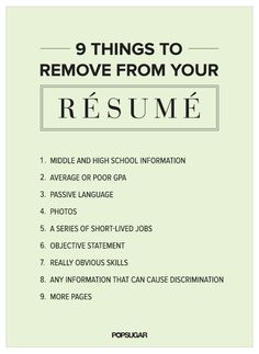 the 9 things to remove from your resume