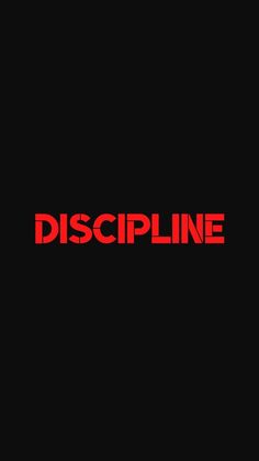 the word discipline is written in red on a black background