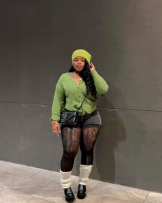 the girls favorite Scorpio 💋 Beanie and cardigan @sheinofficial Boots @lamoda Shorts @fashionnova #explorepage #grwmoutfits… | Instagram Plus Size Chill Outfits Fall, Black Women Cute Outfits, Jhene Aiko Concert Outfit Plus Size, Fall Plus Size Outfits Black Women, Combat Boot Outfits Black Women, Plus Baddie Outfits, Plus Size Fall Winter Outfits, Black Crop Cardigan Outfit, Outfits With Boots Black Women