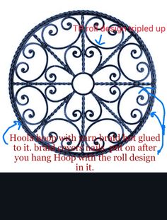 an iron circular wall decoration on a white background