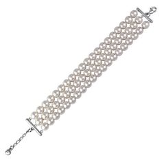 This beautiful Believe by Brilliance classic multi strand simulated pearl bracelet is a perfect addition to your collection and makes an ideal gift for loved ones. Bracelet features three strands of beautiful 8mm size simulated pearls. Bracelets measures 7.5 inch with a 1 inch extender. Size: one size. Color: White. Gender: female. Age Group: adult. Elegant White Pearl Bracelet With Extender, Elegant Silver Pearl Bracelet With Extender, Elegant Multi-strand Adjustable Pearl Bracelet, Elegant Adjustable Multi-strand Pearl Bracelet, Elegant Multi-strand Bracelet For Formal Events, Elegant White Multi-strand Bracelets, Glass Bangles, Silver Plated Bracelet, Butterfly Bracelet