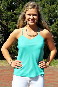 Sheila Top, Turquoise Neon Top, Hotty Toddy, Pink Glam, Simple Fits, Mink Pink, The Chic, Cute Tops, Sleeveless Top, Turquoise