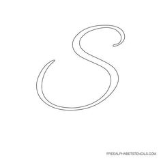 the letter s is made up of thin lines and has a curved tail that extends from the top to the bottom