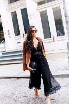 Lace Jumpsuit in Soho Formal Jumpsuits For Women Wedding, Jumpsuits For Women Wedding, Black Jumpsuit Outfit Night Classy, Black Jumpsuit Outfit Night, Formal Jumpsuits For Women, Heels Chanel, Formal Jumpsuits, Cold Fashion, Casual Party Outfit