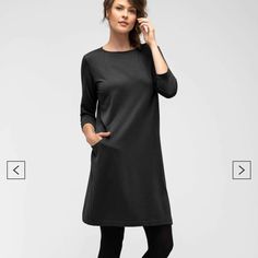 This Simple Yet Sophisticated 3/4 Sleeve Dress Is Made Of Our Finely Knit, Wrinkle Resistant Elementerry Fabric Which Makes It A Great Piece To Pack And Ultra-Comfortable To Wear. Perfect For Any Occasion, It Will Keep You Looking Good Whether You're Traveling Or Just On The Go. Boatneck Dress, Long Sleeve Tunic Dress, Boat Neck Dress, Sport Dress, Looking Good, White Striped Dress, Long Sleeve Tunic, Asymmetrical Dress, Boutique Dresses