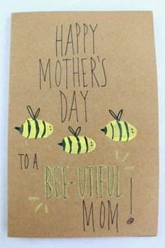 a mother's day card with bees on it