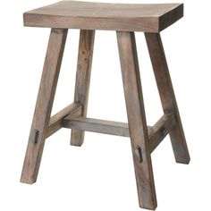 an old wooden stool on a white background