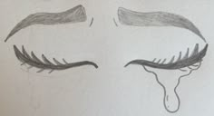 three different types of eyelashes drawn in pencil