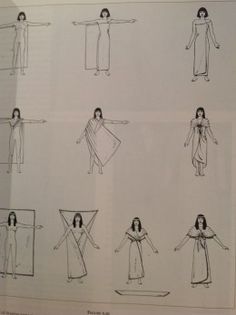 the instructions for how to wear clothes in different styles and sizes are displayed on a white sheet