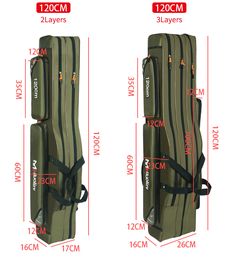 two sizes of luggage with measurements for each side and the other side showing it's size