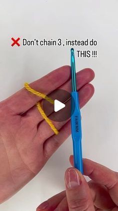 a person holding a blue toothbrush in their hand with the caption don't chain 3 instead do this